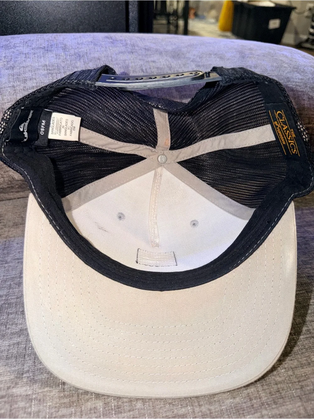 Quiksilver Trucker Hat Tan Black Mesh Snapback OSFM Surf Skate Cap